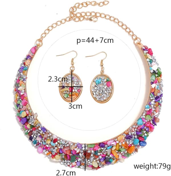 Rhinestone krage gull metallkjede for kvinner Statement krager halskjeder smykker tilbehør sett