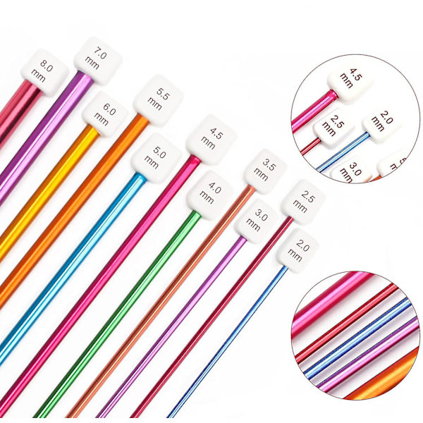 Virka set 23 delar, 12P 3-10mm bambu stickningsnål med förlängt flätat rör