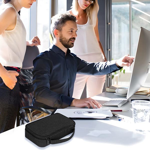 Kabelväska, stor elektronisk väska, arrangör för elektroniska tillbehör, reseväska för kabel, USB-powerbank (svart) black