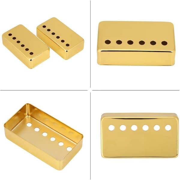 Sett med 2 gitarpickupdeksler for hals- og bro-pickup (gull)