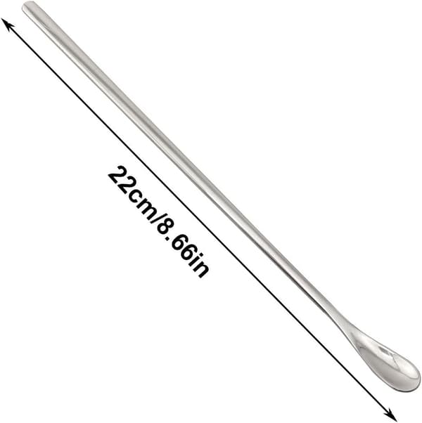 Kaffirører i rustfritt stål, cocktail skje, liten rund skje gaffel 22CM