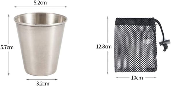 4-pak snapseglas i rustfrit stål 100 ml genanvendeligt snapseglas metalsnapseglas med pose bærbart