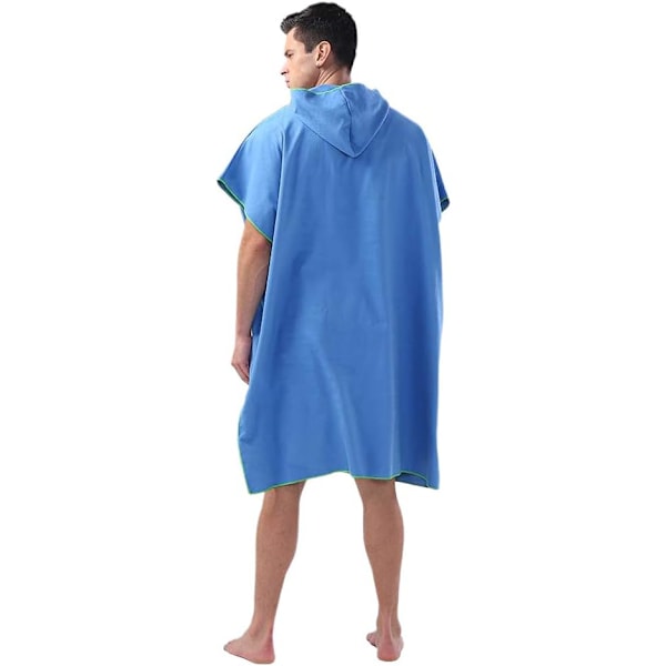 Huvhandduk Poncho Vuxen Strand Bärbar Mikrofiber Våtdräkt Universal Storlek för Surfare Simmare（blå） blue