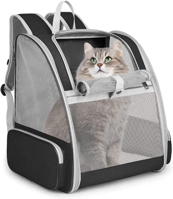 Hunde rygsæk, katte rygsæk med net, åndbar og foldbar