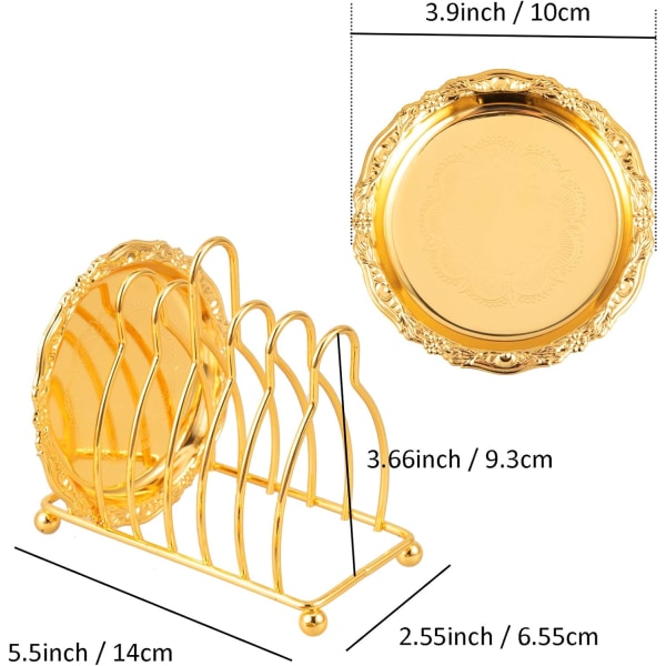 Retro glasunderlägg för drycker, europeisk stil retro metall kopphållare  hantverk (guld) gold f0b7 | gold | Fyndiq