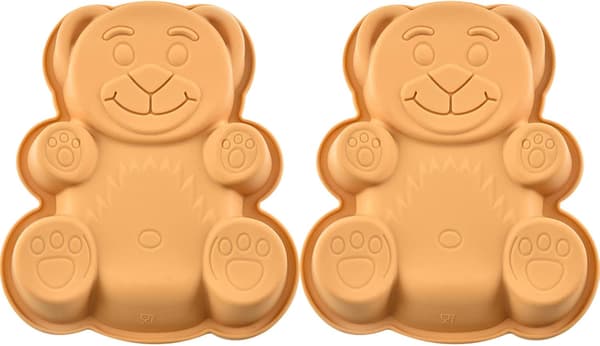 2 STK Silikone Bage Teddy Form Bjørn til Imponerende Kreationer, til Fødselsdage, Fester, Bryllupper