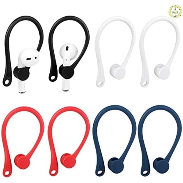 Paket med 4 Anti Drop Sports Ear Krokar Tillbehör Kompatibel med In-Ear hörlurar Öronhållare