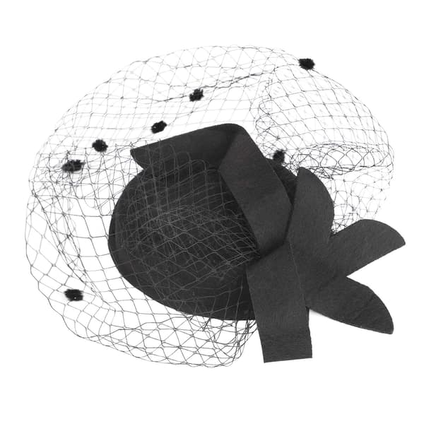 Mesh slørhatt klips Dame ball ansiktsdekke Mesh topphatt hodeplagg (svart) Black