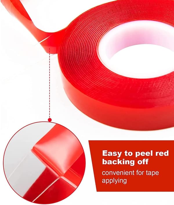12m (5mm, 10mm, 15mm, 20mm) Solid dobbeltsidig tape, egnet for permanent feste