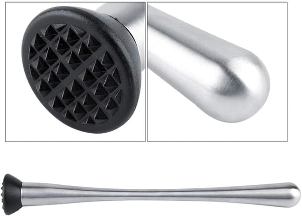 Lång rostfri drinkmuddler, 11 tum professionell drinkmuddler