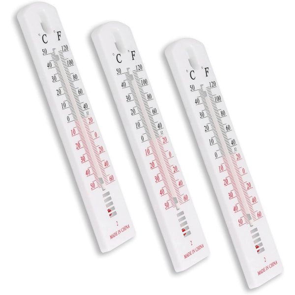 3 x Väderbeständig trädgårdstermometer Rum Analog för inomhus- och utomhusbruk Vit