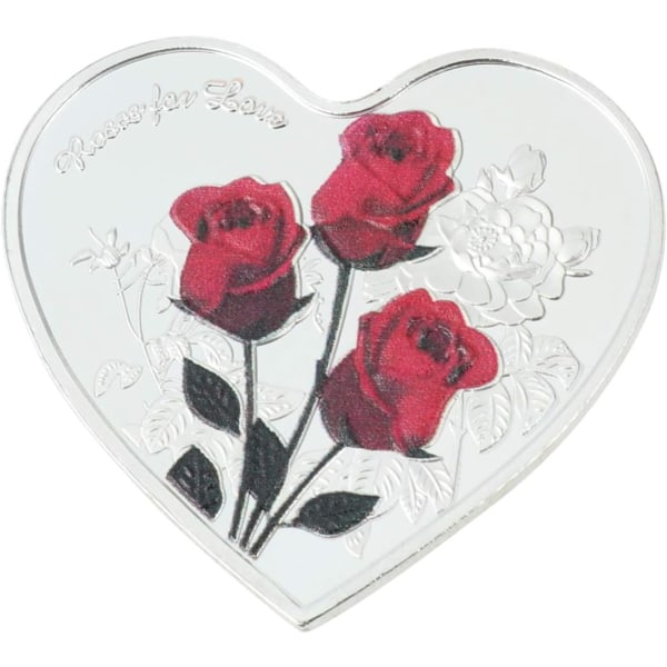 1 st Rose Jubileumsmynt Hjärtformad samlingsmynt 52 språk jag älskar dig mynt