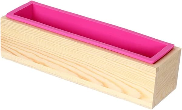 Trärektangulär Silikon Tvålförm 1200L Tvålstång DIY Verktyg (Rosa)