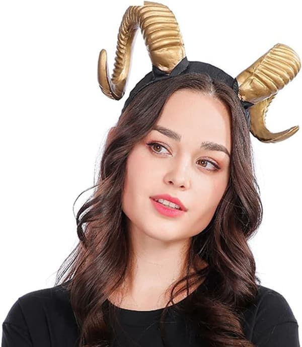 1 st Devil Horns Pannband Ko-Horn Forma Pannband (Guld)