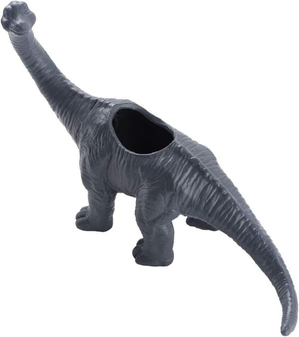 Mini Brachiosaurus Plastikkpotte med dreneringshull Vase Borddekorasjon (Grå) Grey