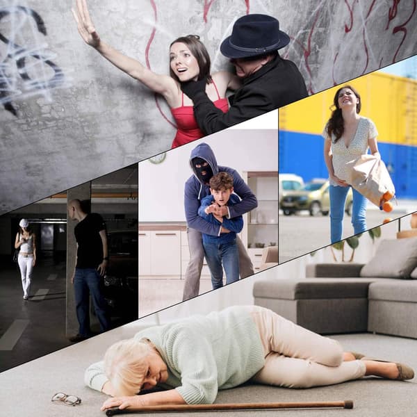 2 kpl 130 dB itsepuolustusavaimenperähälytin LED-valolla, hätäturvahälytin