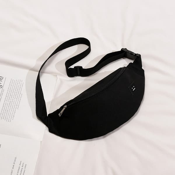 Kvinnors midjeväska canvasryggsäck (svart) Black