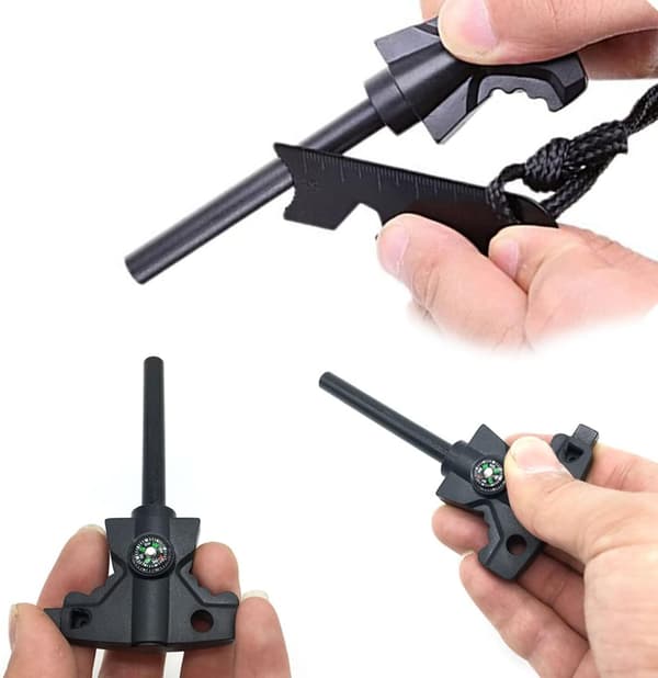 Utendørs Mini Magnesium Flint, Tennstål med Kompass 1 Stykke