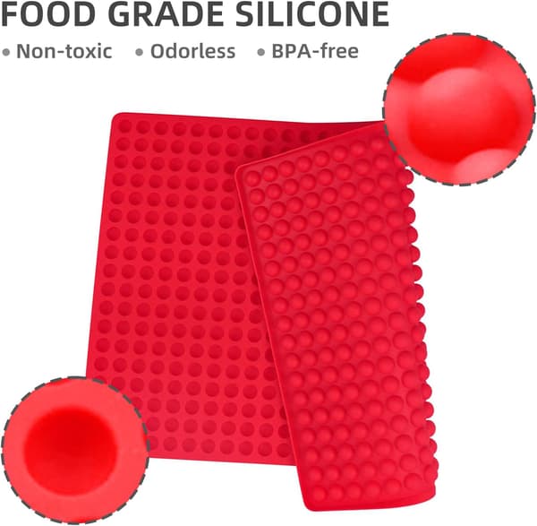 bageplade silikone, (1.2cm) Mini bageplade, silikonemåtte, rød