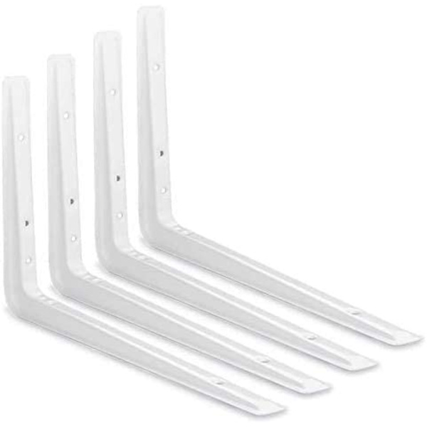 4 st väggmonterade hyllor, 320 x 220 mm / 12,6 '' x 8,7 '' Vägg- och väggstöd, för klassisk stilhylla - Vit White