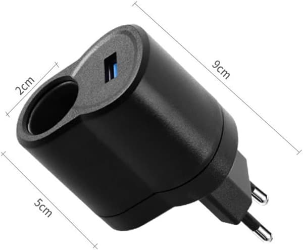 AC-DC Bilstrømforsyningsadapter, 110V-220V til 12V Bilspændingsomformer Cigarettænder, EU-stik