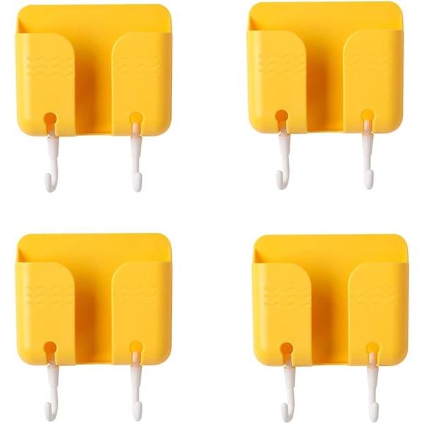 Telefonhållare 4 delar, Mobiltelefonladdare Hållare Väggmonterad Telefondockningsstation (Gul krok) Yellow