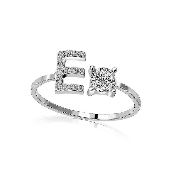 A-Z Bokstav Metall Justerbar Öppningsbar Ring Initialer Namn Alfabetet(E) color 2