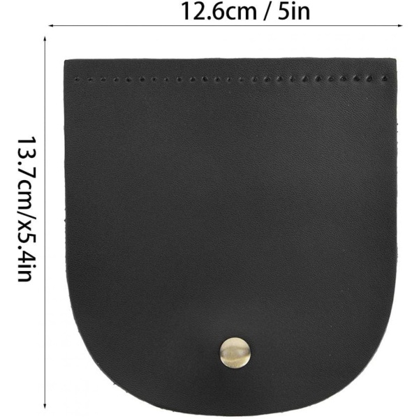 Läder DIY sytillbehör, väska flip cover split läder magnetiskt spänne (svart) Black