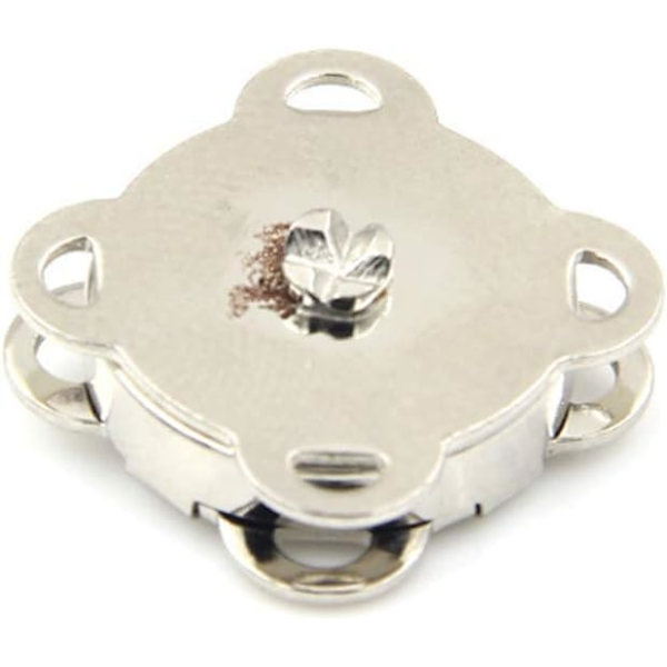 24 set magnetiska plommonlås knapplås för handväskor väskor kläder (silver, 14 mm) Silver