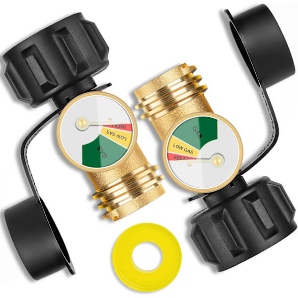 Propantankmätare Gasläckagedetektor Gasmätare Universal Typ 1 Anslutning, 2-pack