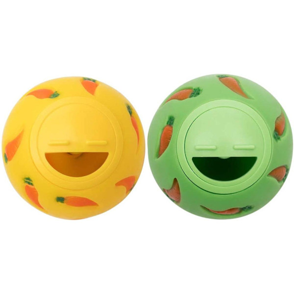 Justerbar öppning godisboll leksak för smådjur (grön + gul)