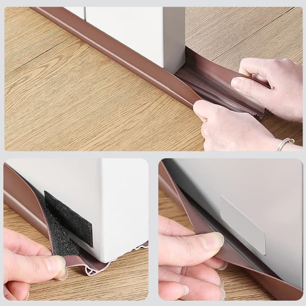 Under Dør Trækstopper 1M/39,3 tommer Dobbeltsidet Trækstopper til Bunden af Døre (brun) brown