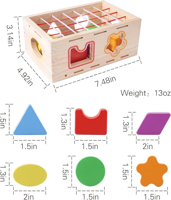 Træ geometrisk sortiment terninglegetøj 1-3 år småbørns Montessori-legetøj