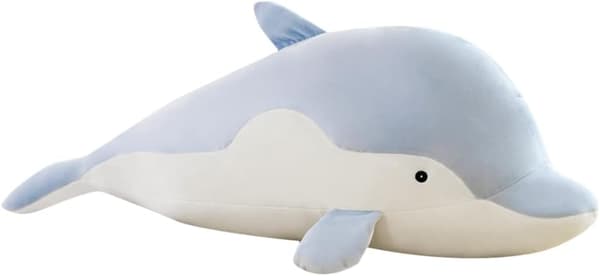 Delfin kosedyr, 50 cm søt delfin kosedyr for jenter gutter venner, blå Blue 50cm