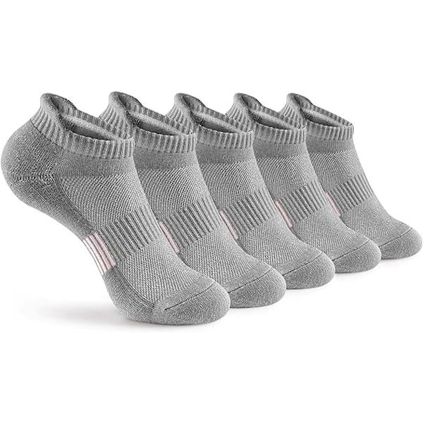 Ankelstrumpor Dam Running Athletic No Show Strumpor Vadderade 5-par Grey
