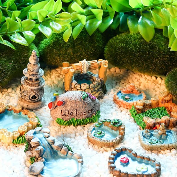 12 stykker fehave tilbehør miniature havedam ornamenter