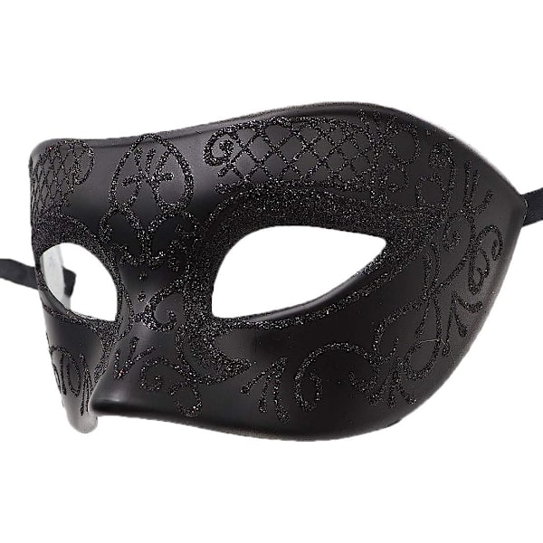 Par Maskerad Mask Metall Järn Fjäril Bal Mask Dubbel Färg (Svart) 2 st black