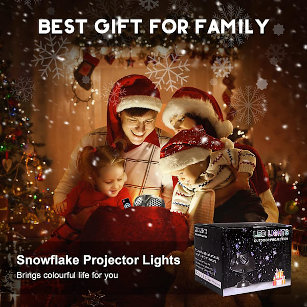 Jul LED-projektor, ugglaformad snöflinga projektorlampa med RF-fjärrkontroll, ljudlös funktion, för dekoration inomhus utomhus julparter