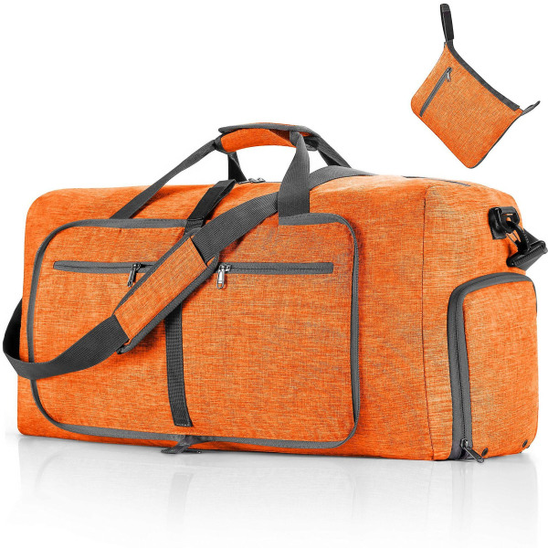 65L packbar duffelväska med skofack Unisex resväska Vattentät duffelväska (orange) Orange