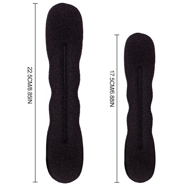 4-pack hårbulletillverkare uppgraderad hårhållare twist curlers munkverktyg, 2 stora och 2 små (svart)
