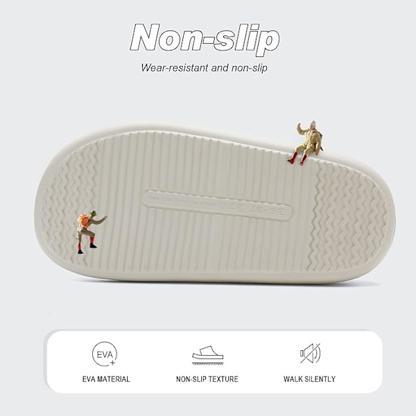Badsandaler Damtofflor Molnskor Herrsommar Mysiga Slides Cloudyzz Tofflor Halkfria（vit svart） White Black