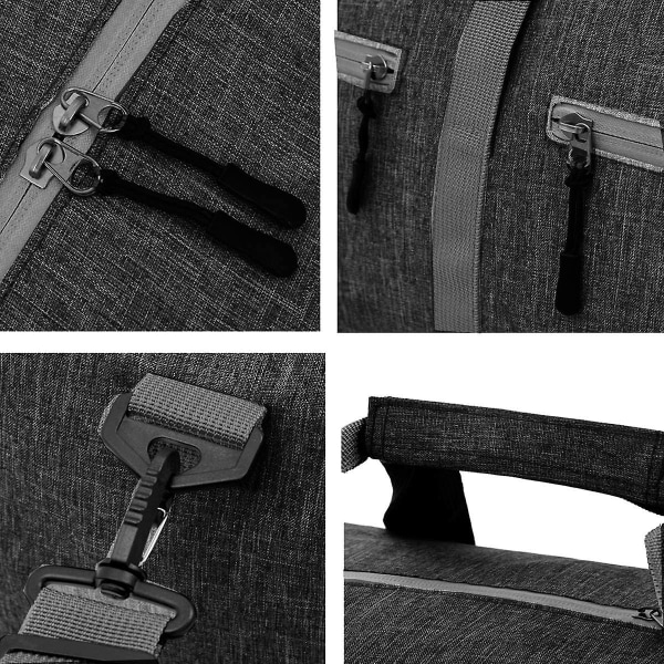 65L packbar duffelväska med skofack Unisex resväska Vattentät duffelväska (svart) Black