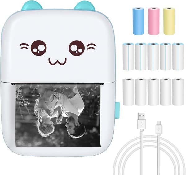 Kannettava Mini Bluetooth Taskuvalokuvatulostin 13 rullalla lämpöpaperia