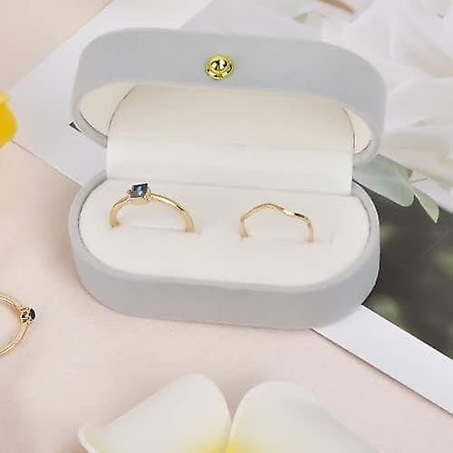 Elegant ringask, bröllopsringfodral, smyckeskrin för flickor, sammetsringask, smyckesorganisatör