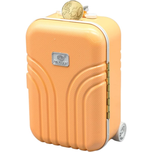 1 bit mini liten vagn Bagage Spargris, skrivbordssimulering case tillverkad (orange) Orange