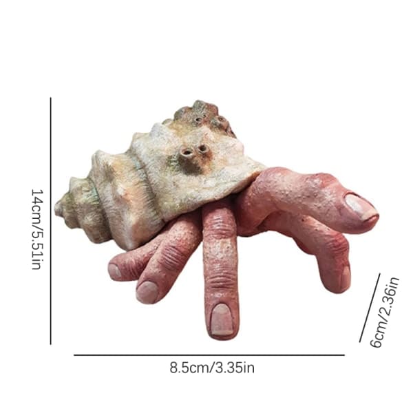 Finger Eremitkrebs Skulptur Gyser Snegl Harpiks Ornament