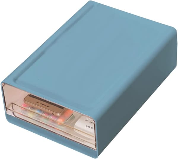 Stor förvaringslåda för skrivbord, sminklåda (liten, blå) m
