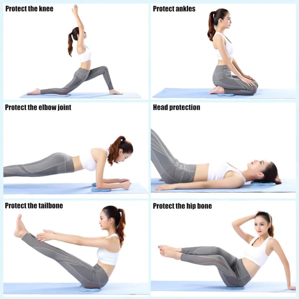 2 st Yogaknäskydd, halkfria knäskyddsmatta set, slitstarkt, skyddar knä (blå) blue