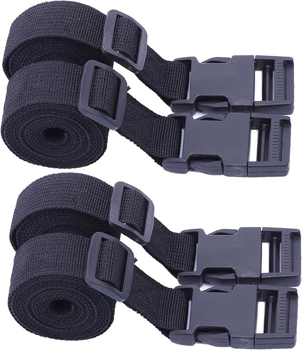 Campingtelt Justerbare Nylonspænder (Sort, 25mm*1.5m) 4 stk.
