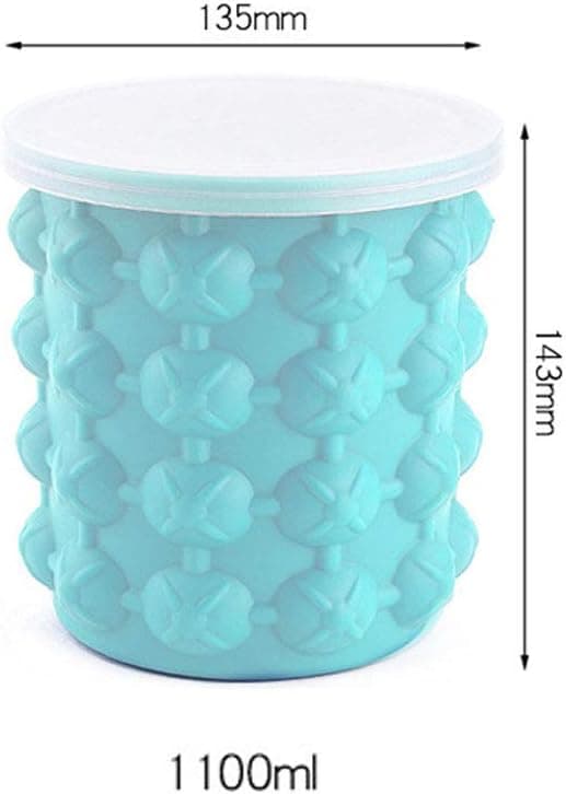 Silikon Dubbelväggad Ishink med Lock Reusable Ice Cube Maker BPA Free (Liten) s